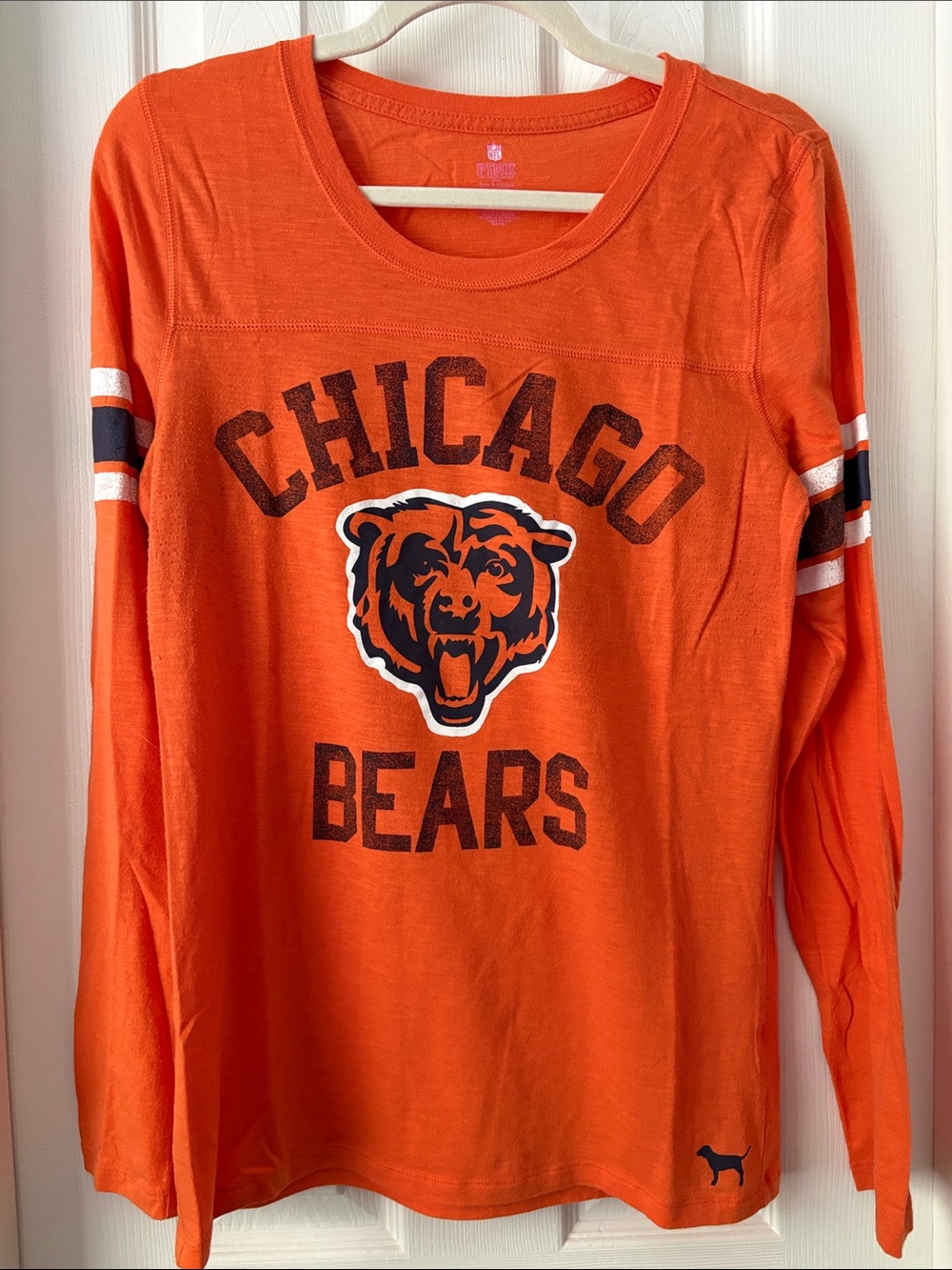 PINK Victoria's Secret Orange Chicago Bears NFL football Long-Sleeve Tee large